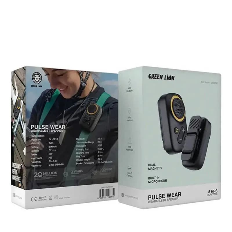 اسپیکر بلوتوثی گرین لاین مدل GNPLSWRBT – Pulse Wear Wearable — تصویر ۲