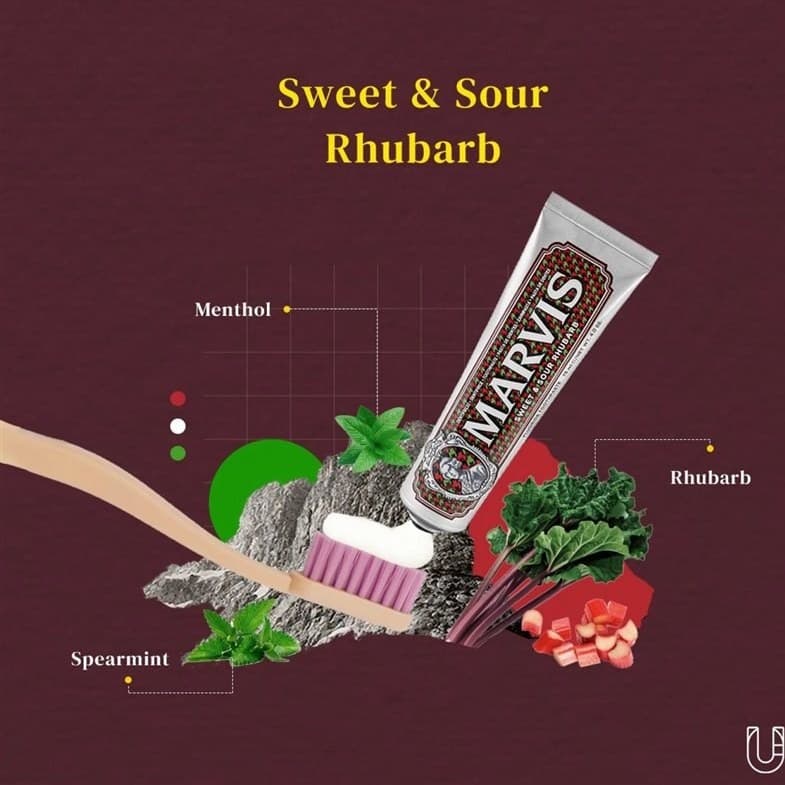 خمیر دندان ریواس ترش و شیرین مارویس Marvis Sweet and Sour Rhubarb حجم ۷۵ میل — تصویر ۳