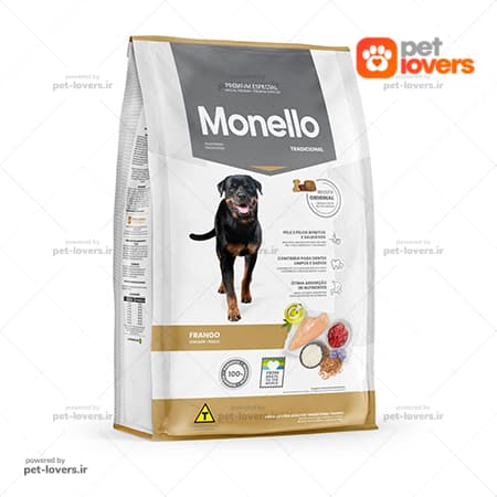 غذا خشک سگ بالغ مونلو طعم ماهی مرغ و برنج وزن 10 کیلوگرم