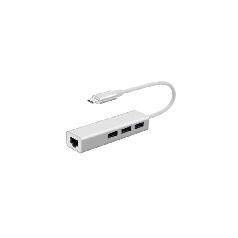 تبدیل TYPE-C TO USB+LAN 1000 فلزی