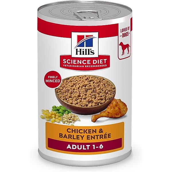 پک غذای سگ بالغ هیلز ساینس دایت تغذیه روزانه متعادل طعم مرغ و جو پک ترکیبی | Hill’s Science Diet Chicken & Barley Entree + 7+ Beef & Barley Entree Canned Dog Food — تصویر ۳