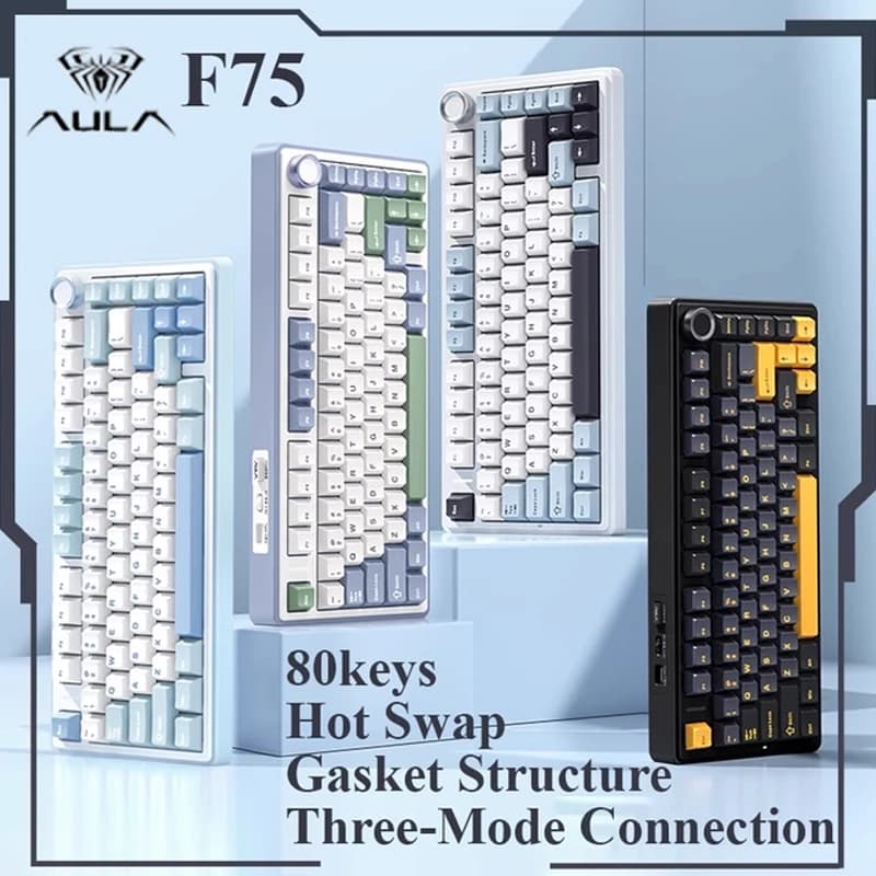 کیبورد بی سیم بلوتوثی شارژی گیمی AULA F75 — تصویر ۵