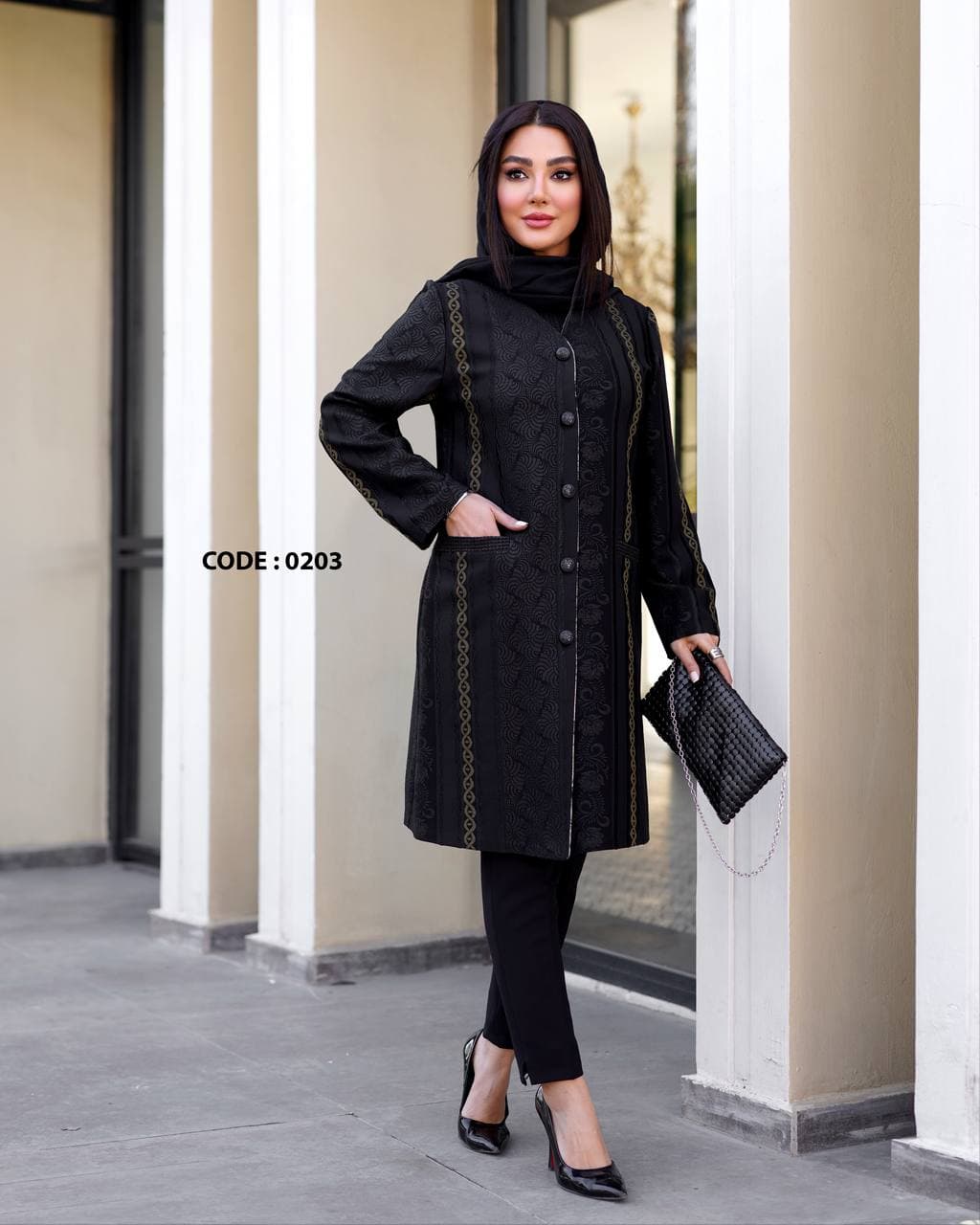 مانتو مجلسی زنانه ژاکارد ساتن درجه یک(تمام ژاکارد)