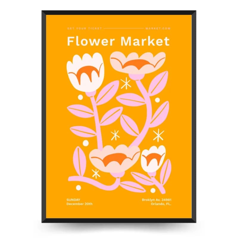 تابلو و پوستر بوتانیکال Flower Market بروکلین