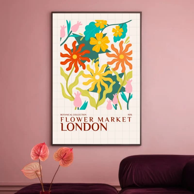 تابلو و پوستر بوتانیکال Flower Market لندن — تصویر ۳