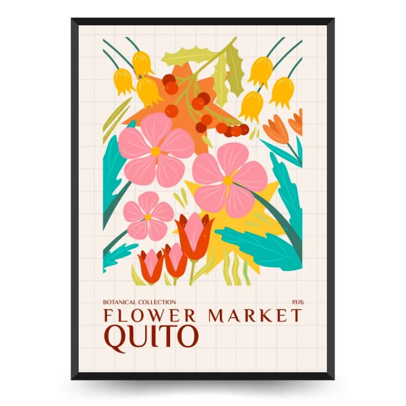 تابلو و پوستر بوتانیکال Flower Market Quito