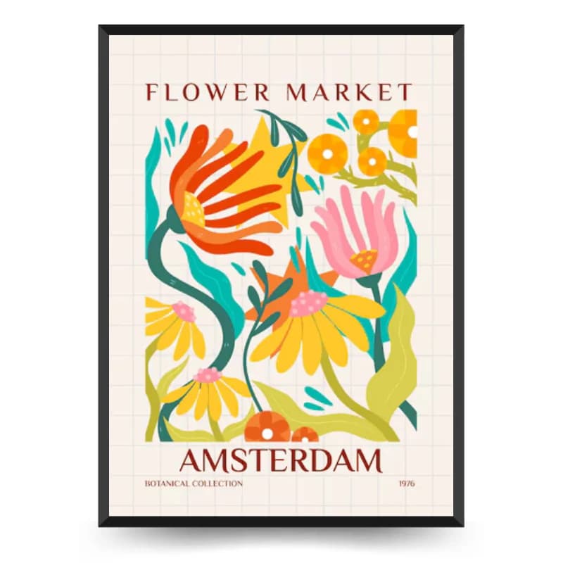 تابلو و پوستر بوتانیکال Flower Market آمستردام