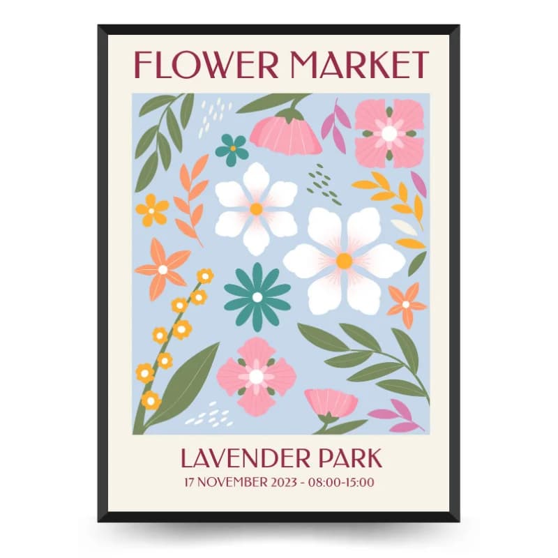 تابلو و پوستر بوتانیکال Flower Market لوندر پارک