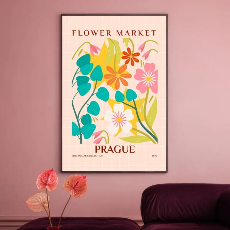 تابلو و پوستر بوتانیکال Flower Market پراگ — تصویر ۳