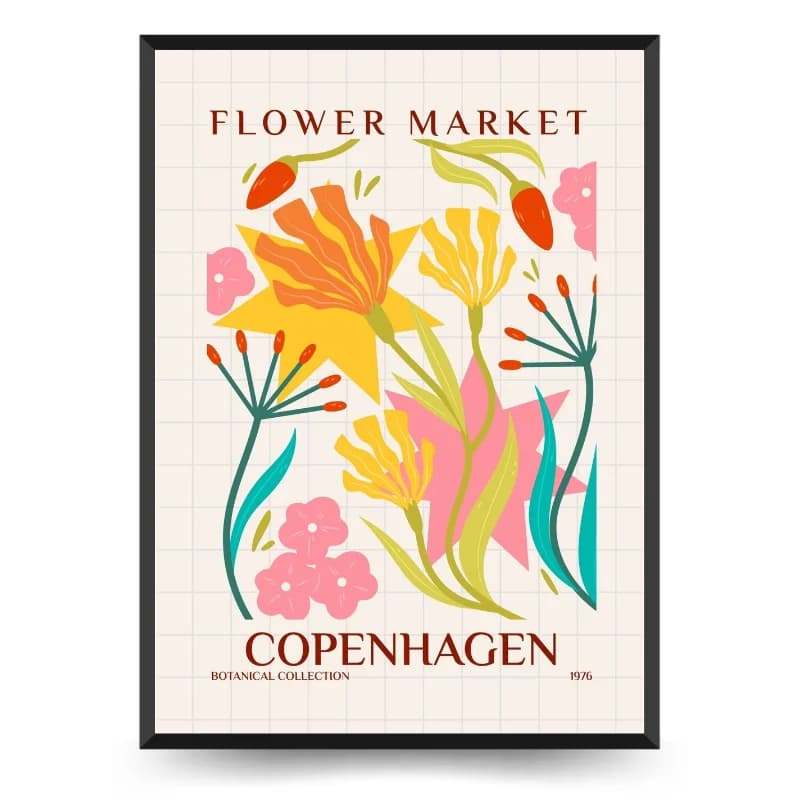 تابلو و پوستر بوتانیکال Flower Market کپنهاگن