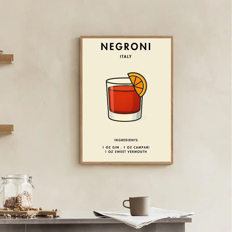تابلو و پوستر برای کافه طرح نوشیدنی NEGRONI — تصویر ۳