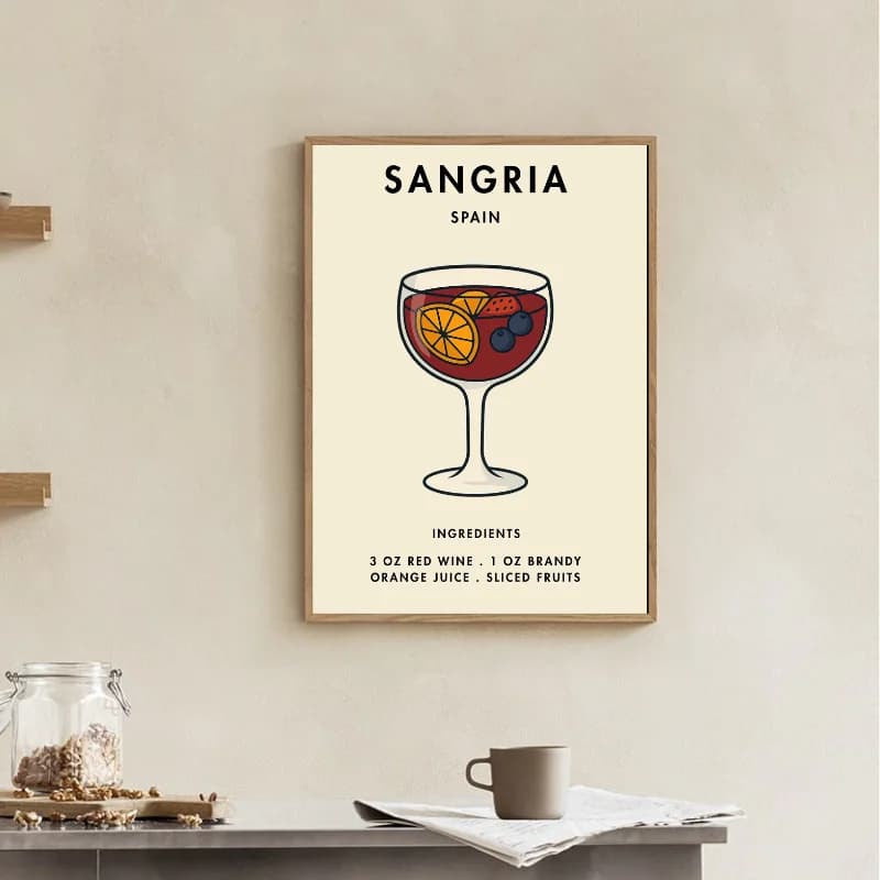 تابلو و پوستر برای کافه طرح نوشیدنی SANGRIA — تصویر ۳