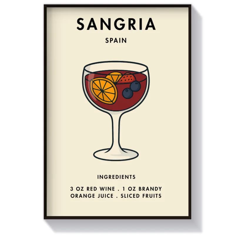 تابلو و پوستر برای کافه طرح نوشیدنی SANGRIA