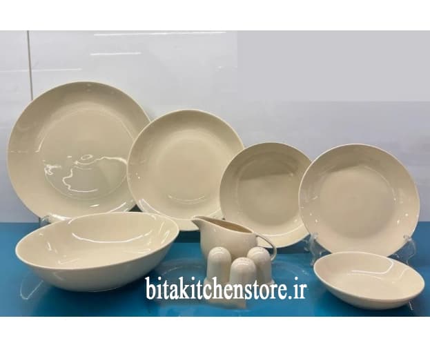 سرویس غذاخوری 30 پارچه استون ور رنگ استخوانی درجه یک کلارا(ارسال فقط برای تهران( با پیک))
