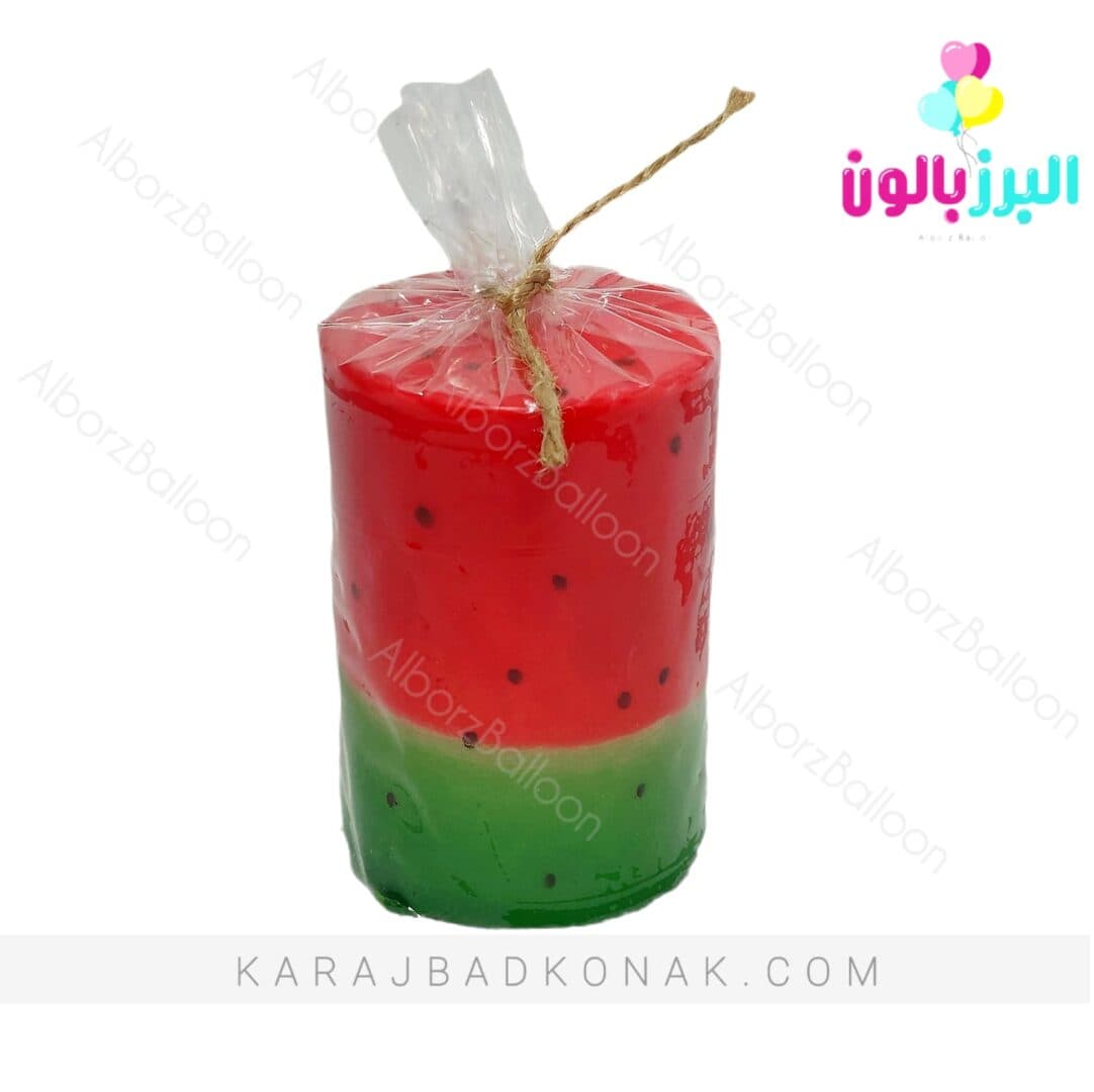 شمع استوانه یلدا طرح هندوانه متوسط