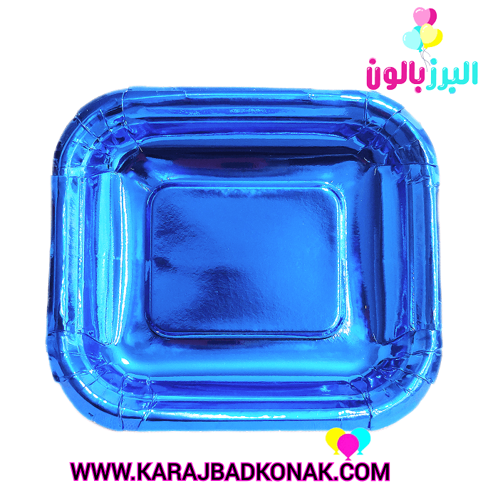 پیش دستی کاغذی متالایز رنگ آبی کاربنی 20 عددی