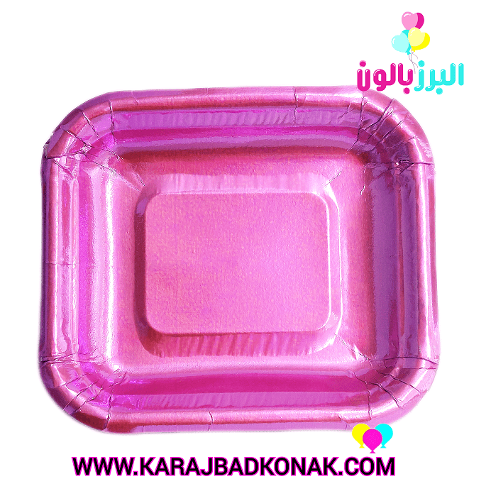 پیش دستی کاغذی متالایز رنگ صورتی 20عددی