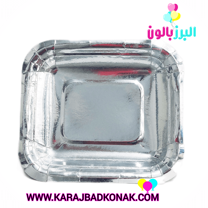 پیش دستی کاغذی متالایز رنگ نقره ای 20عددی