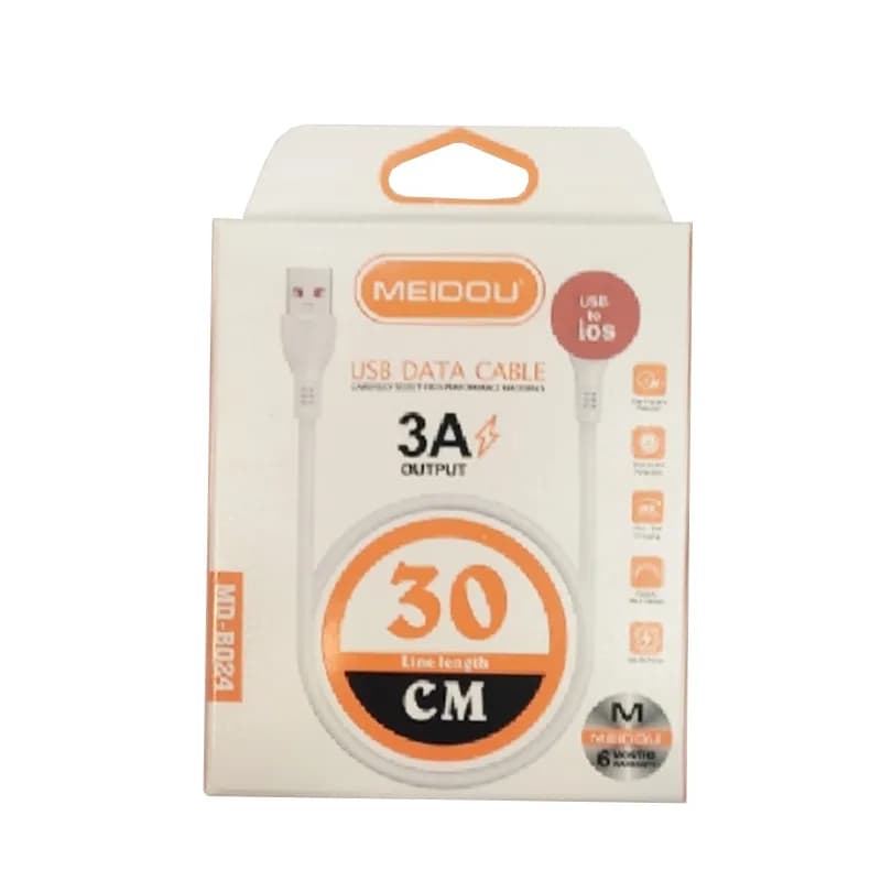 کابل آیفون پاوربانکی کوتاه 30CM مدل BO24