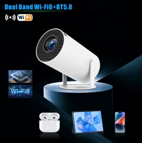 ویدئو پروژکتور مینی هوشمند HY300 قابل حمل، HD، ۱۸۰ درجه