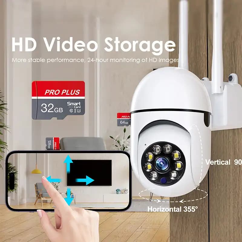 دوربین امنیتی وای‌فای گردان با کیفیت 1080p و دید در شب TC20 TC50 T100 — تصویر ۲