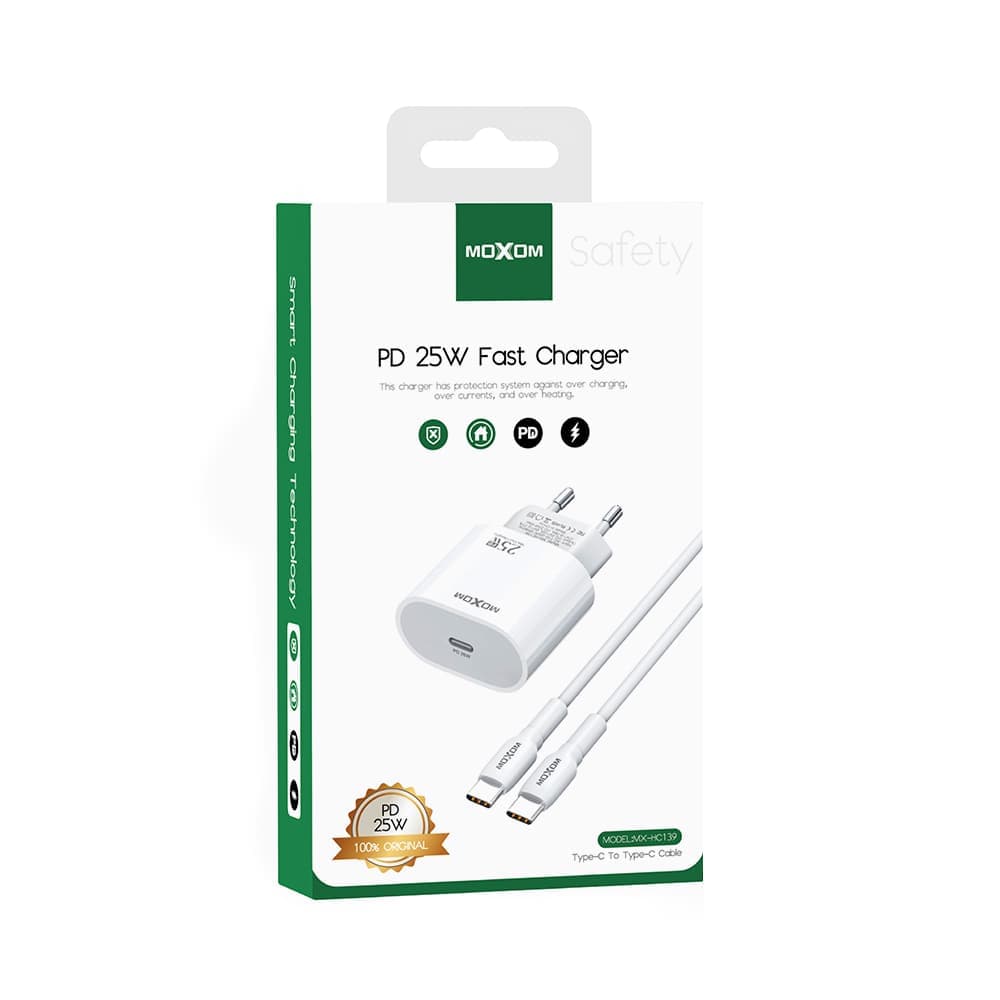 شارژر C-C موکسوم 25W سوپرفست مدل MX-HC139 اورجینال