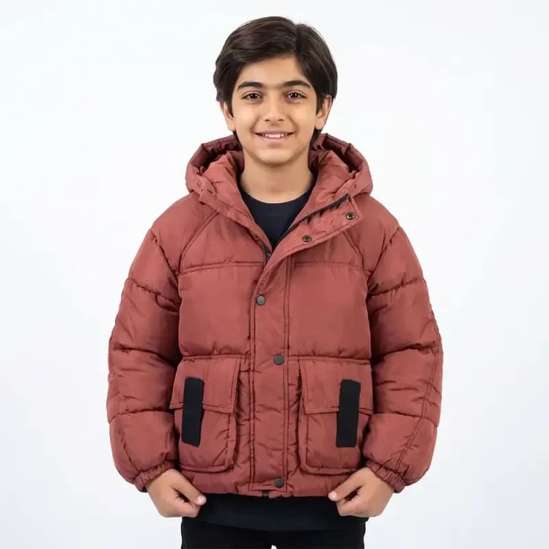 کاپشن باکسی پسرانه آجری — تصویر ۶
