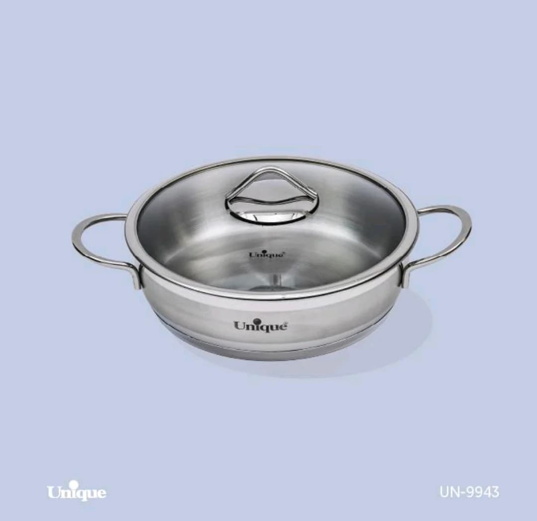 تابه درب دار دو دسته استیل سایز 24 یونیک کد UN-9943 — تصویر ۲