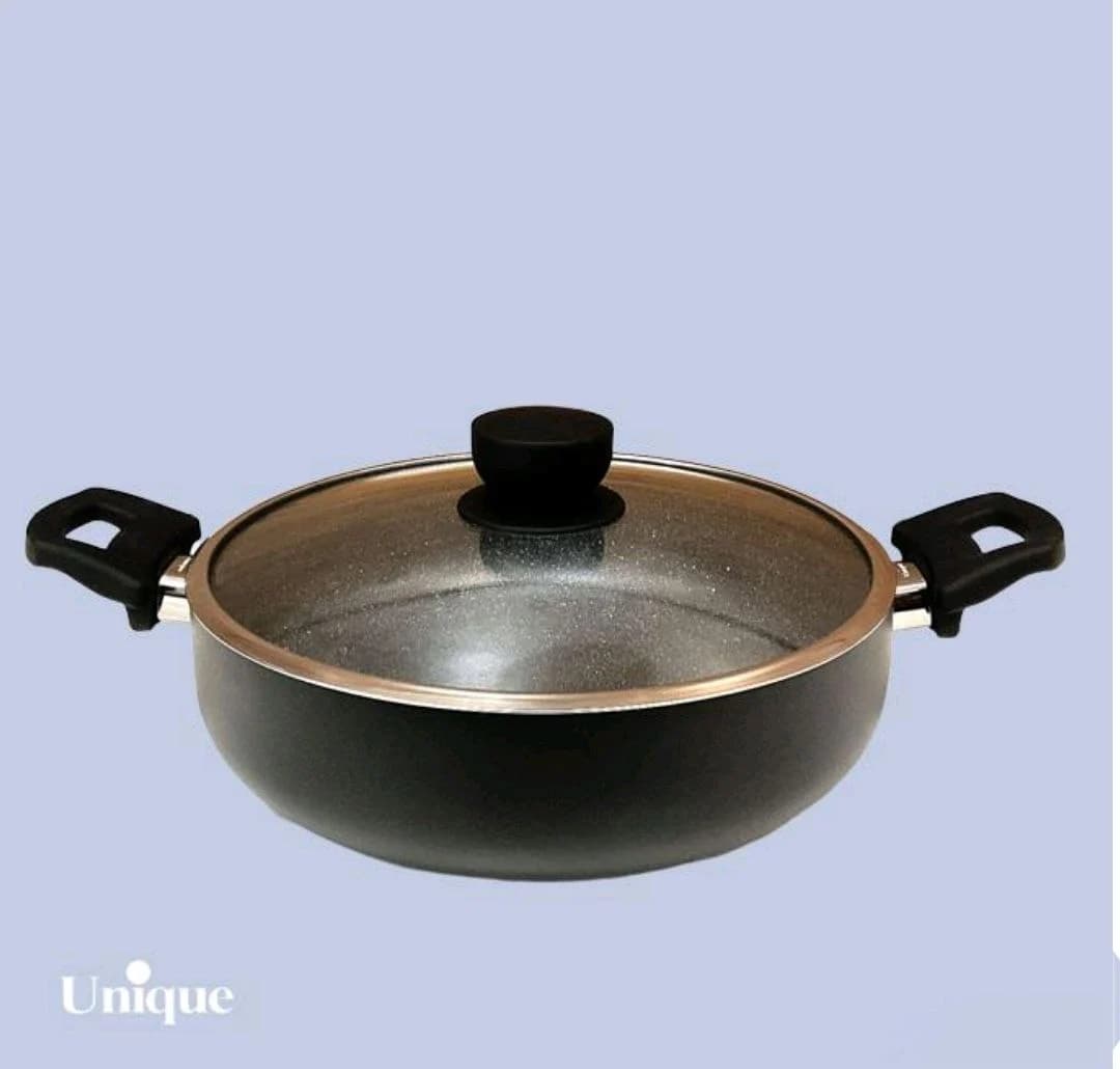 تابه دو دسته سایز 32 کف گرانیت مشکی یونیک کد UN-8127