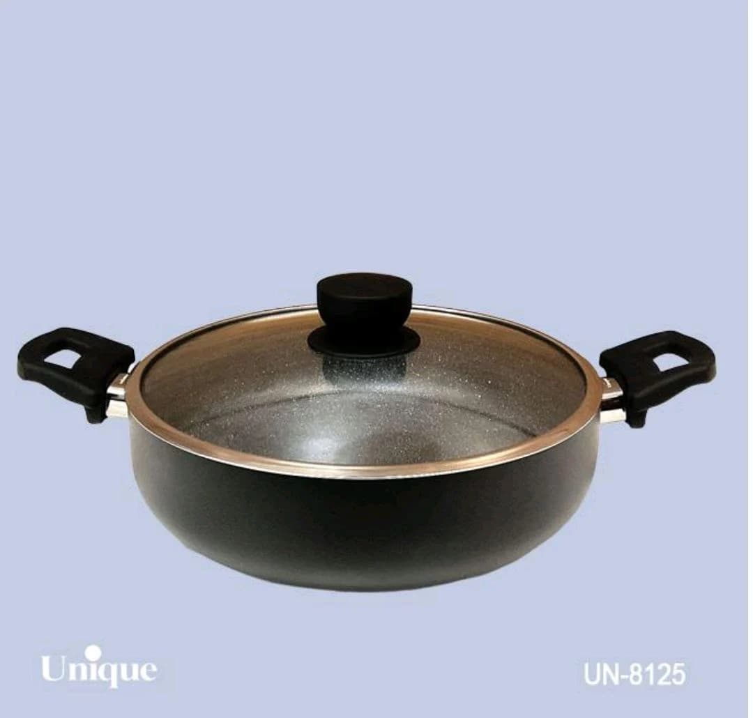 تابه دو دسته سایز 28 کف گرانیت مشکی یونیک کد UN-8125 — تصویر ۲