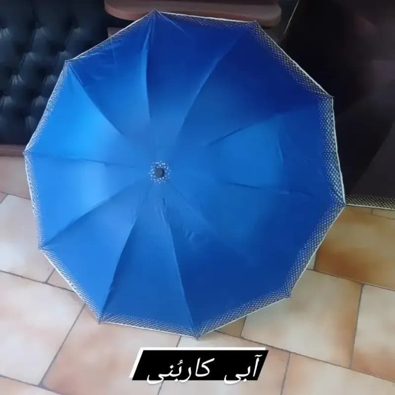 چتر اسپورت دور شطرنجی 10 فنر ضد باد دو رویه پارچه نانو دستی مناسب آقایان و بانوان — تصویر ۷