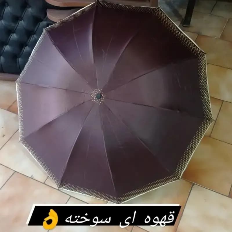 چتر اسپورت دور شطرنجی 10 فنر ضد باد دو رویه پارچه نانو دستی مناسب آقایان و بانوان — تصویر ۸