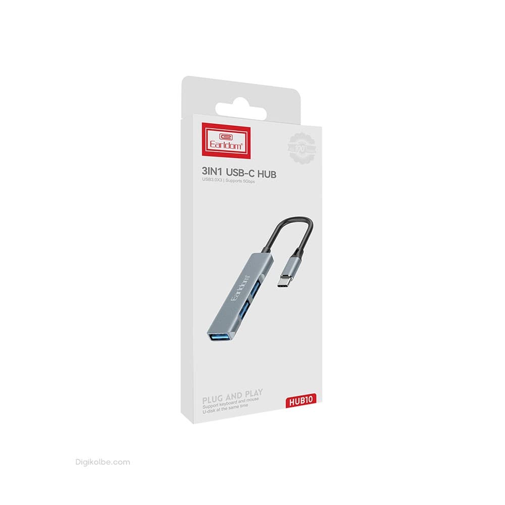 هاب تایپ سی 3 پورت ارلدام EARLDOM 3port HUB modelHUB10