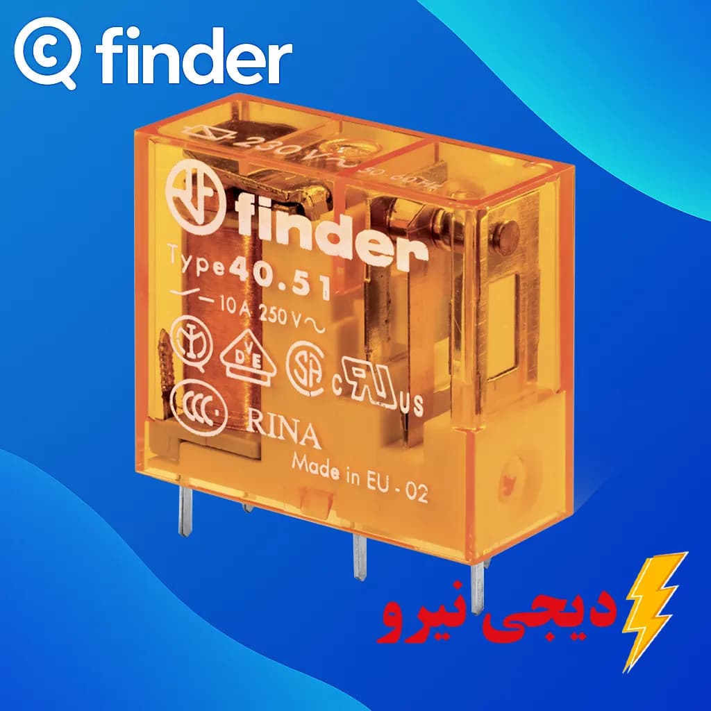 رله 2 کنتاکت 110 ولت AC سری 40 فیندر (FINDER) 405281100000