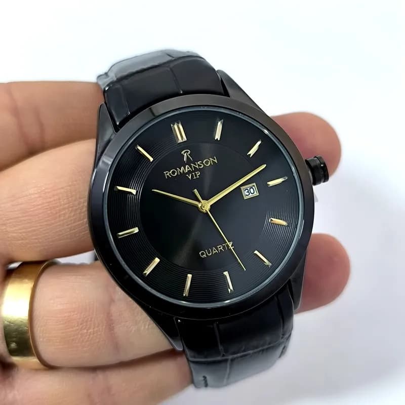 ساعت مردانه رومانسون VIP ژاپن – تاریخ دار – بند چرم – 1378 — تصویر ۶