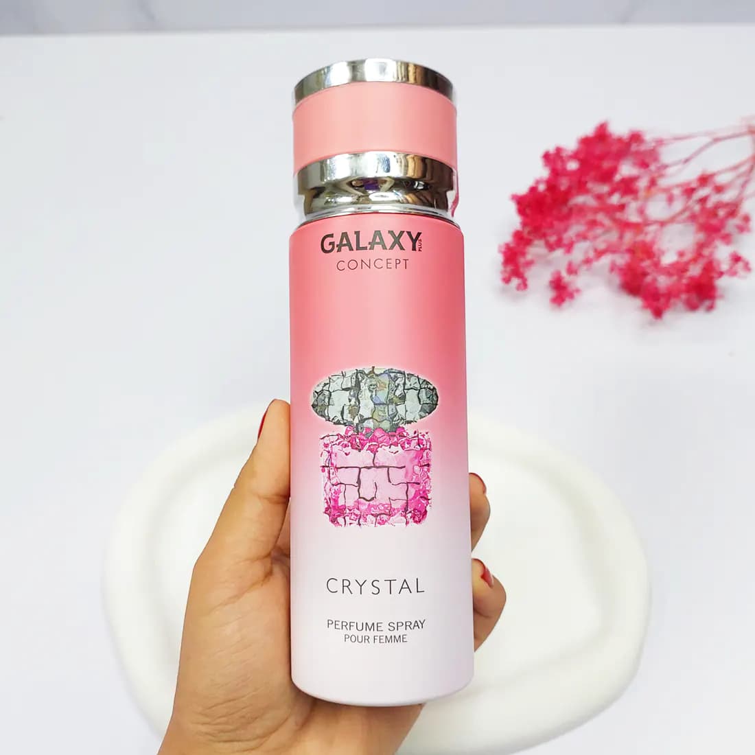 اسپری خوشبو کننده بدن زنانه گلکسی مدل CRYSTAL حجم 200 میلی لیتر