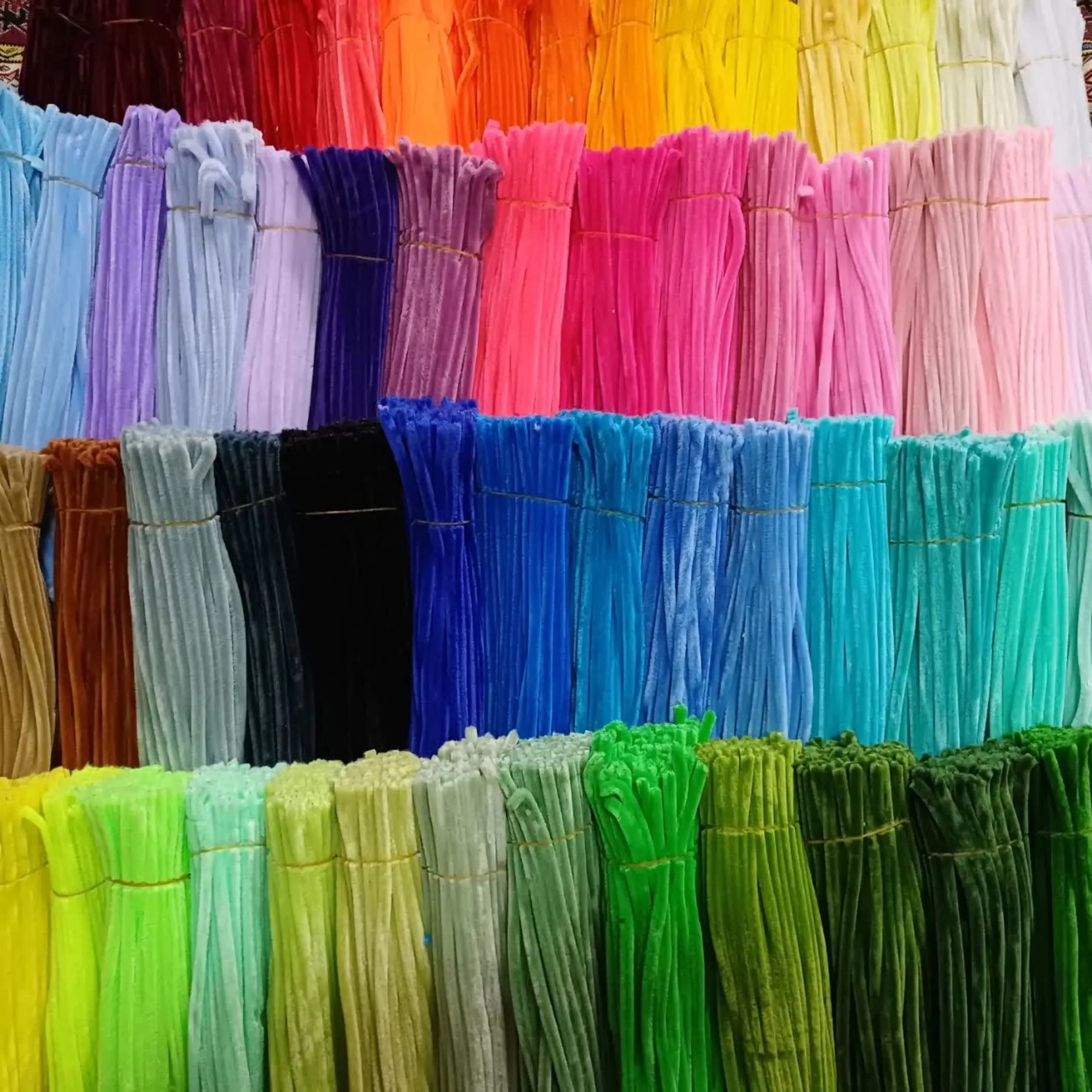 پک پیپ پاک کن مخملی ۶۰ رنگ (1200عددی) هر رنگ20عدد — تصویر ۲
