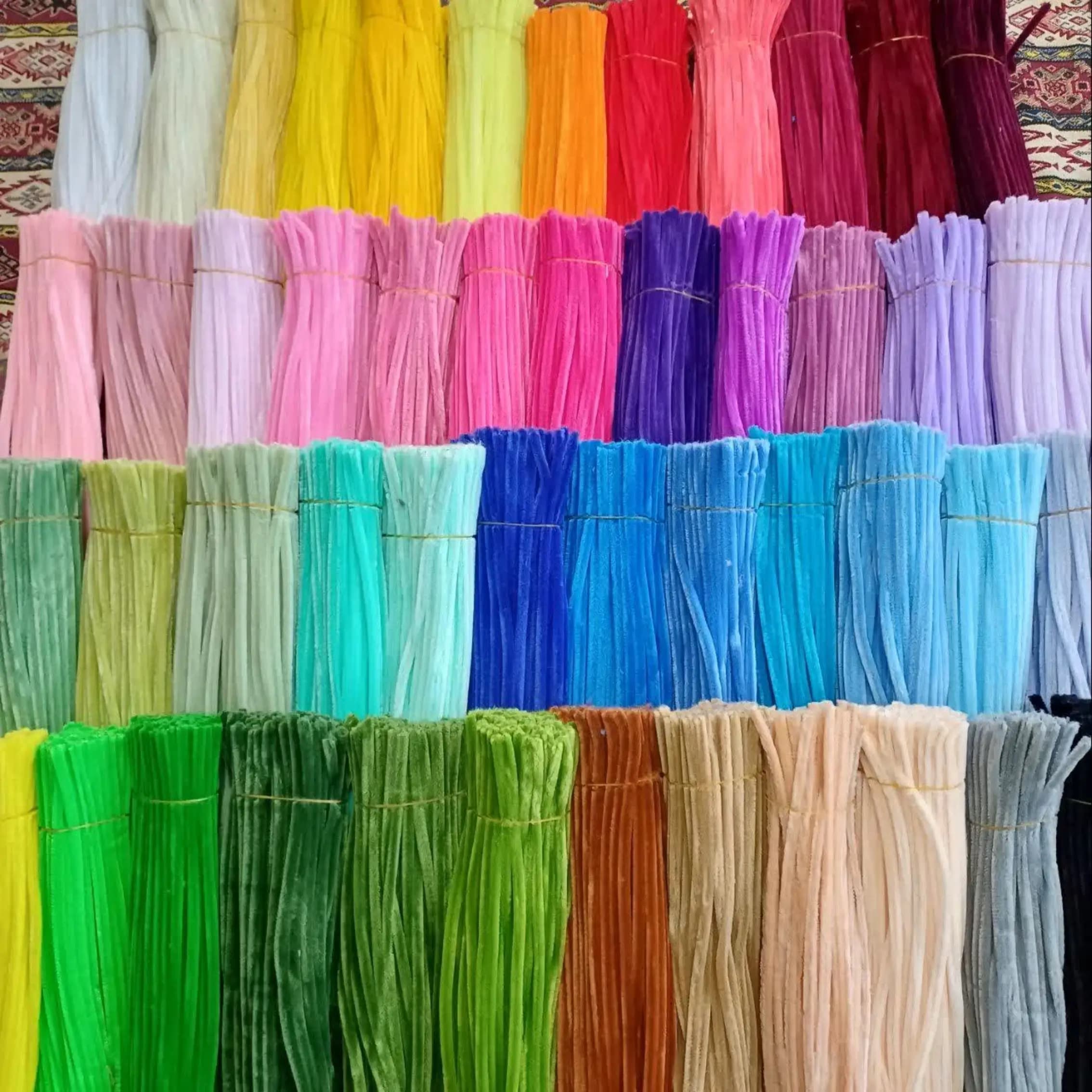 پک پیپ پاک کن مخملی 48 رنگ(کارتنی) شامل 48 بسته — تصویر ۳