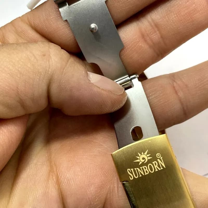 ساعت مردانه سان بورن طلایی – موتور ژاپن – طرح رولکس – 5000 — تصویر ۴