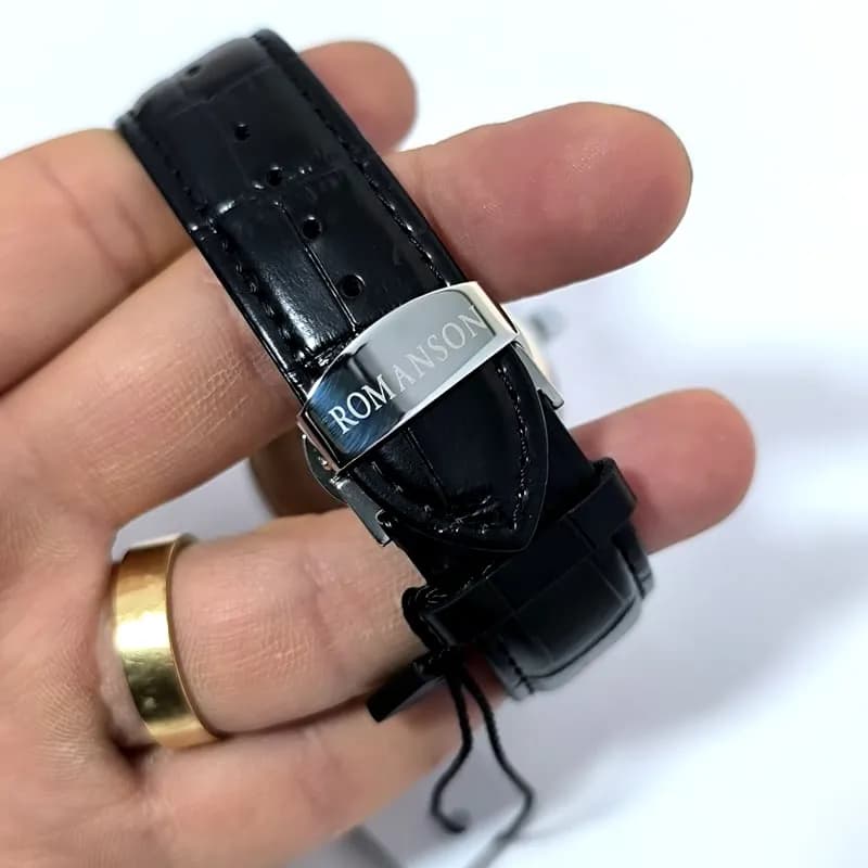 ساعت مردانه رومانسون VIP ژاپن – تاریخ دار – بند چرم – 1382 — تصویر ۵