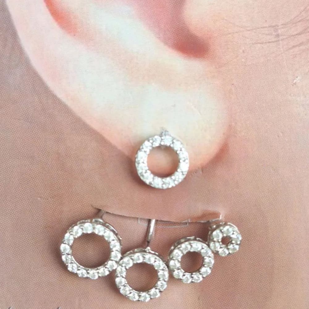 گوشواره نقره طرح گل‌گوش قالب طلا کد G101