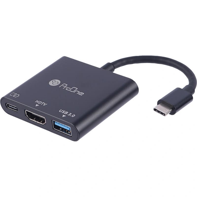 تبدیل چندمنظوره Type-C به USB 3.0 ،HDMI و Type-C پرووان مدل PHU552