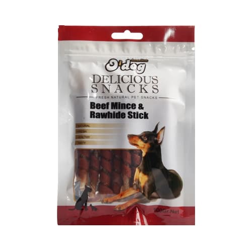 تشویقی سگ او داگ گوشت گاو Odog Beef Mince & Rawhide Stick وزن 100 گرم