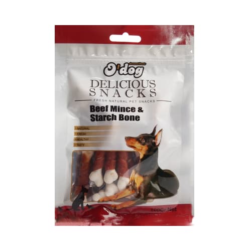 تشویقی سگ او داگ گوشت گاو Odog Beef Mince & Starch Bone وزن 100 گرم