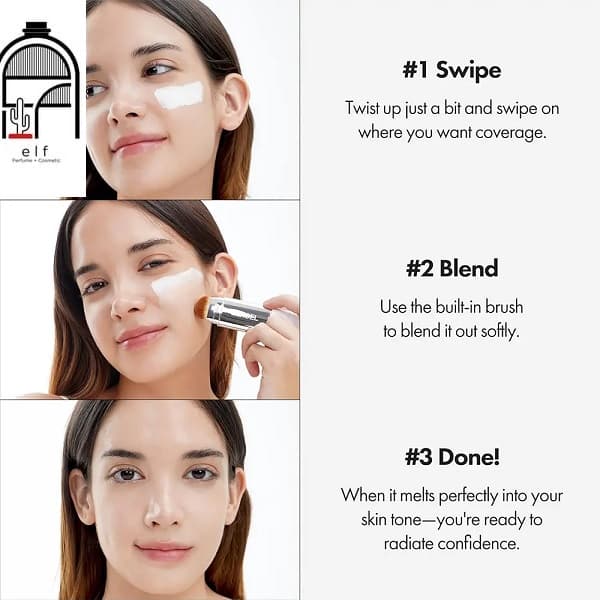 کرم پودر استیکی الرول ELROEL Blanc Cover Cream Stick V White — تصویر ۳