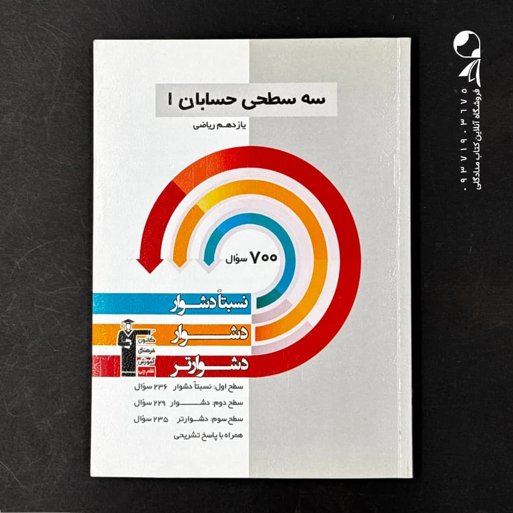 کتاب سه سطحی حسابان یازدهم انتشارات کانون قلم چی (دست دوم)