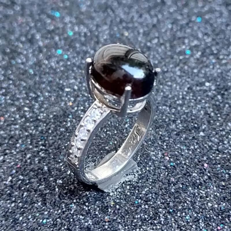 انگشتر نقره زنانه اسموکی کوارتز (دودی) طبیعی ساده و جذاب آقابزرگ کد 573