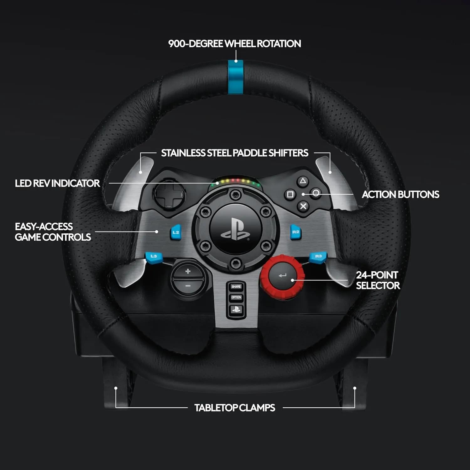 فرمان بازی لاجیتک مدل Logitec Driving Force G29 (اورجینال) — تصویر ۵