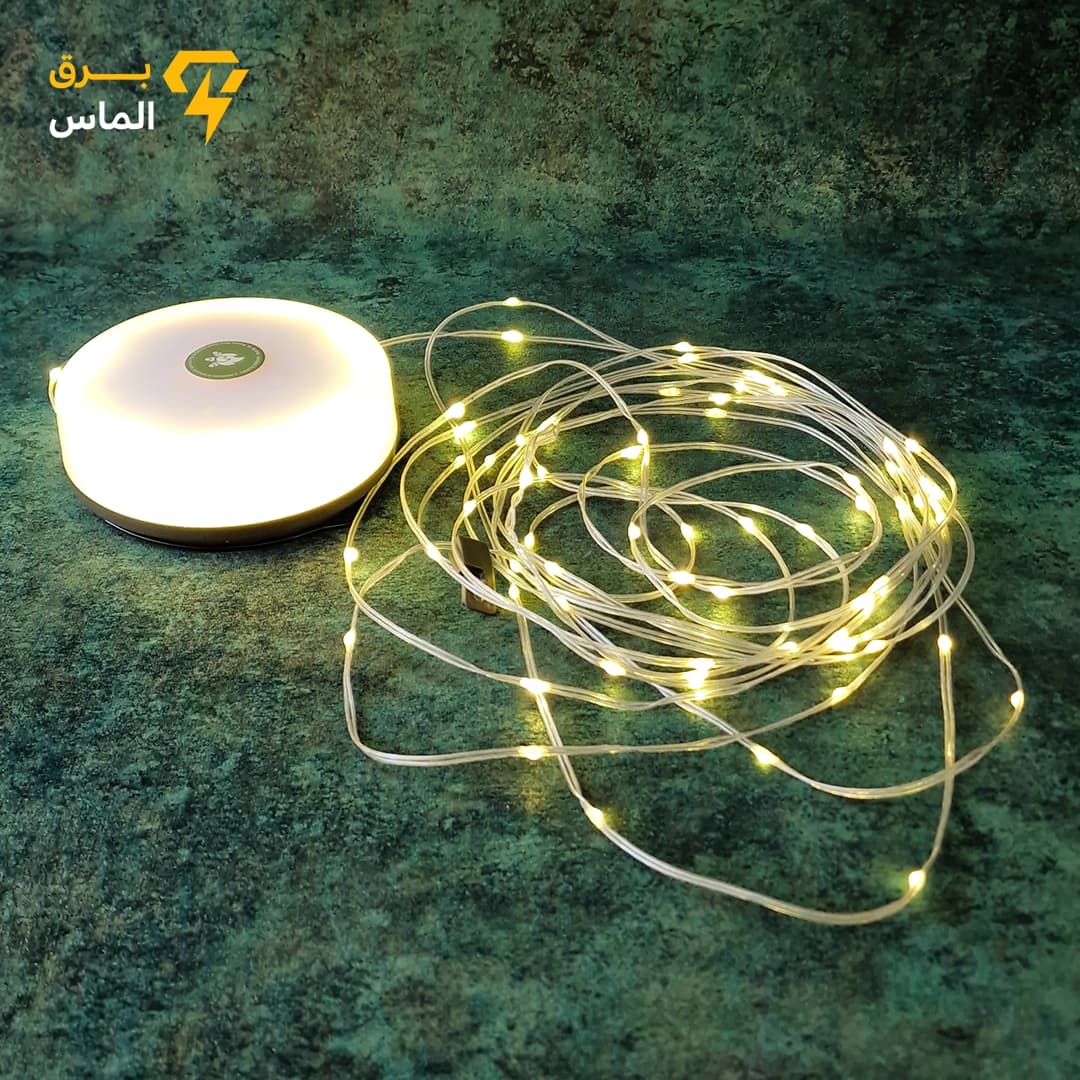 ریسه کمپینگ شارژی پنل خورشیدی دار (سولار) ۱۰ متری مدل YD-2326 نور زرد/ضمانت بازگشت وجه — تصویر ۳