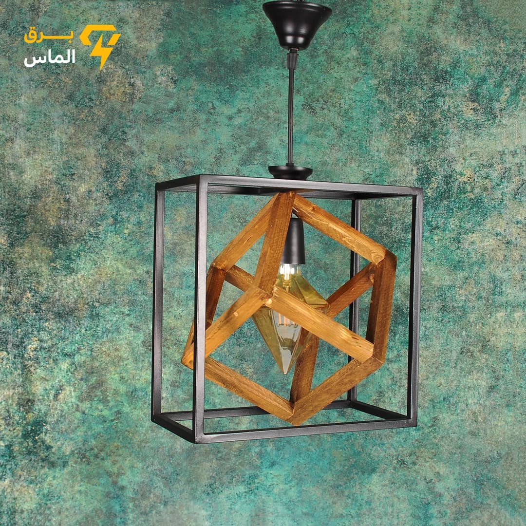 آویز چوب فلز مربعی وسط مکعب تک شعله / ضمانت 2 ساله معتبر — تصویر ۳